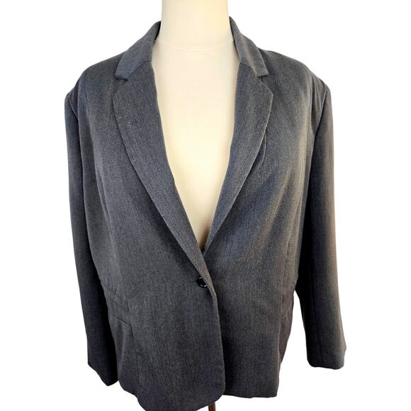 Womens blazer plus size 26W 26 W gray 4X 4 X suit coat lined 4XL extra large - Picture 1 of 7